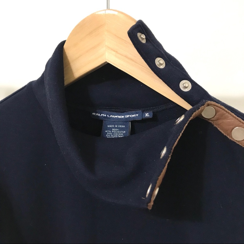 Ralph Lauren navy sleeveless mock neck dress